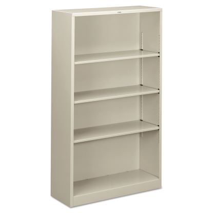 Metal Bookcase, Four-Shelf, 34-1/2w x 12-5/8d x 59h, Light Gray1