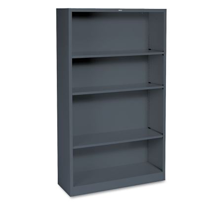 Metal Bookcase, Four-Shelf, 34.5w x 12.63d x 59h, Charcoal1