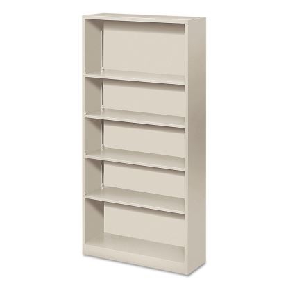 Metal Bookcase, Five-Shelf, 34.5w x 12.63d x 71h, Light Gray1