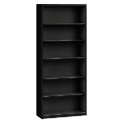 Metal Bookcase, Six-Shelf, 34.5w x 12.63d x 81.13h, Black1