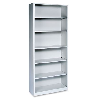 Metal Bookcase, Six-Shelf, 34.5w x 12.63d x 81.13h, Light Gray1