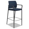 Accommodate Series Cafe Stool with Fixed Arms, Supports Up to 300 lb, 30" Seat Height, Navy Seat/Back, Black Base1