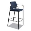 Accommodate Series Cafe Stool with Fixed Arms, Supports Up to 300 lb, 30" Seat Height, Navy Seat/Back, Black Base2