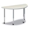 Build Half Round Shape Table Top, 60w x 30d, Silver Mesh2