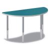 Build Half Round Shape Table Top, 60w x 30d, Blue Agave2