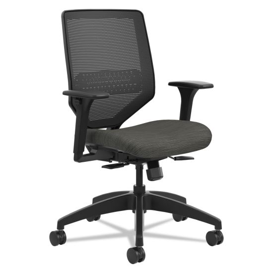 Solve Series Mesh Back Task Chair, Supports Up to 300 lb, 16" to 22" Seat Height, Ink Seat, Black Back/Base1