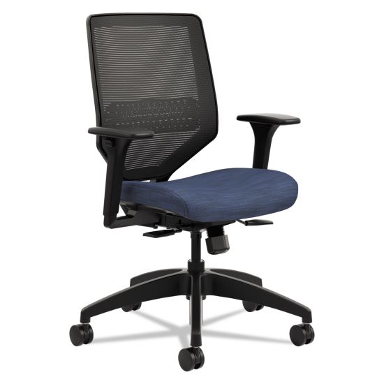 Solve Series Mesh Back Task Chair, Supports Up to 300 lb, 16" to 22" Seat Height, Midnight Seat, Black Back/Base1