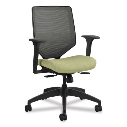 Solve Series Mesh Back Task Chair, Supports Up to 300 lb, 18" to 23" Seat Height, Meadow Seat, Charcoal Back, Black Base1