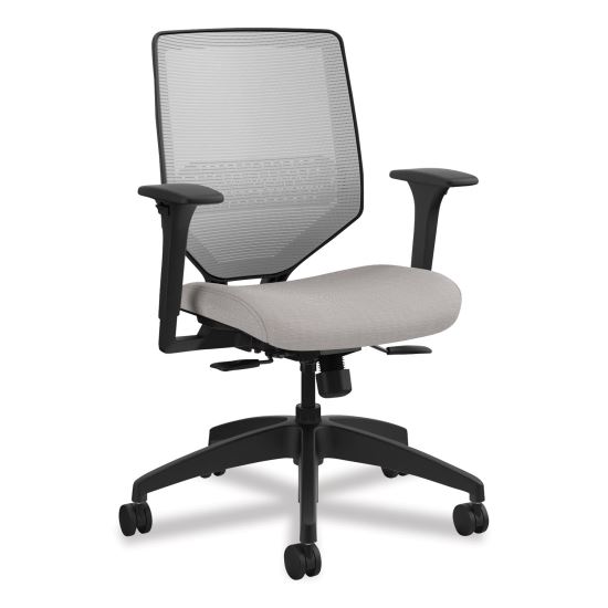 Solve Series Mesh Back Task Chair, Supports Up to 300 lb, 18" to 23" Seat Height, Sterling Seat, Fog Back, Black Base1