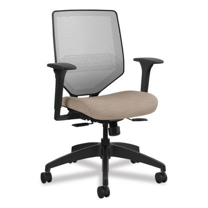 Solve Series Mesh Back Task Chair, Supports Up to 300 lb, 18" to 23" Seat Height, Putty Seat, Fog Back, Black Base1