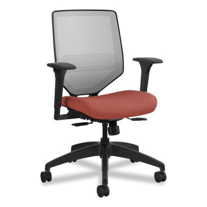 Solve Series Mesh Back Task Chair, Supports Up to 300 lb, 18" to 23" Seat Height, Bittersweet Seat, Fog Back, Black Base1