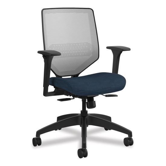 Solve Series Mesh Back Task Chair, Supports Up to 300 lb, 18" to 23" Seat Height, Midnight Seat, Fog Back, Black Base1