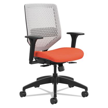 Solve Series ReActiv Back Task Chair, Supports 300 lb, 18" to 23" Seat Height, Bittersweet Seat, Titanium Back, Black Base1