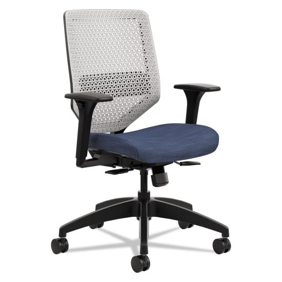 Solve Series ReActiv Back Task Chair, Supports Up to 300 lb, 18" to 23" Seat Height, Midnight Seat, Titanium Back, Black Base1