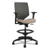 Solve Series Mesh Back Task Stool, Supports Up to 300 lb, 23" to 33" Seat Height, Putty Seat, Charcoal Back, Black Base1