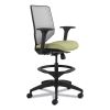 Solve Series Mesh Back Task Stool, Supports Up to 300 lb, 23" to 33" Seat Height, Meadow Seat, Fog Back, Black Base2