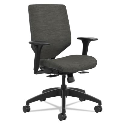 Solve Series Upholstered Back Task Chair, Supports Up to 300 lb, 17" to 22" Seat Height, Ink Seat/Back, Black Base1