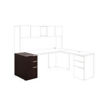 Voi Support Pedestal, Left or Right, 3-Drawers: Box/Box/File, Legal/Letter, Mahogany, 16" x 30" x 28.5"1