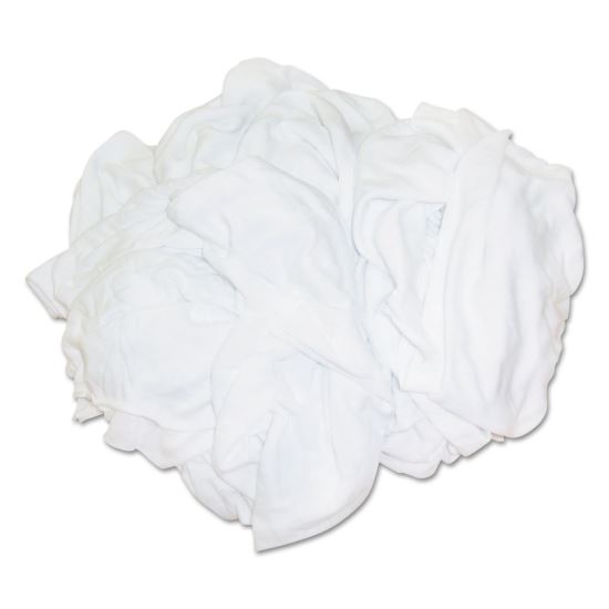 New Bleached White T-Shirt Rags, Multi-Fabric, 25 lb Polybag1