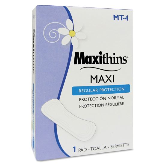 Maxithins Vended Sanitary Napkins #4, Maxi, 250 Individually Boxed Napkins/Carton1