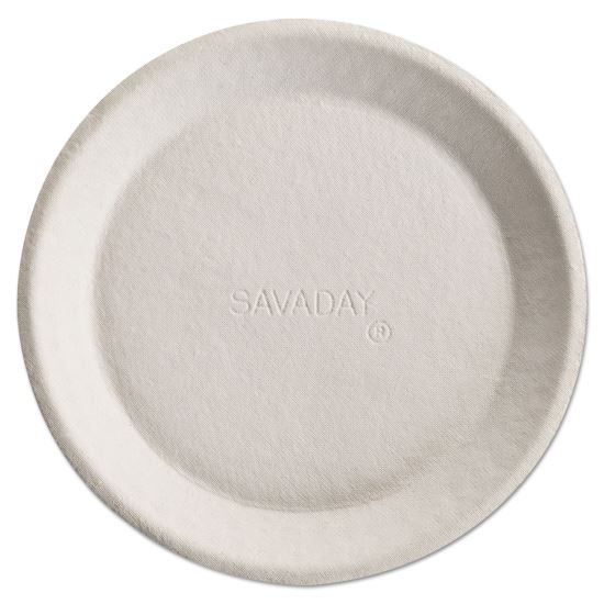 Savaday Molded Fiber Plates, 10", Cream, 500/Carton1
