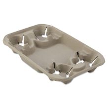 StrongHolder Molded Fiber Cup/Food Tray, 8 oz to 22 oz, Four Cups, Beige, 250/Carton1
