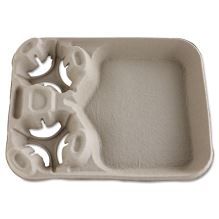 StrongHolder Molded Fiber Cup/Food Trays, 8 oz to 44 oz, 2 Cups, Beige, 100/Carton1