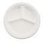 Paper Dinnerware, 3-Compartment Plate, 9.25" dia, White, 500/Carton1
