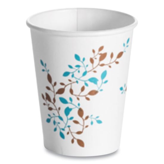 Single Wall Hot Cups, 8 oz, Vine Design, 1,000/Carton1