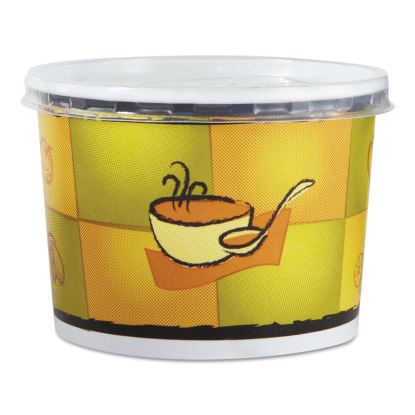 Streetside Squat Paper Food Container with Lid, Streetside Design, 12 oz, 250/Carton1