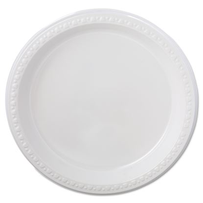 Heavyweight Plastic Plates, 9" dia, White, 125/Pack, 4 Packs/Carton1