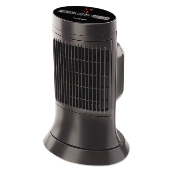 Digital Ceramic Mini Tower Heater, 750 - 1500 W, 10" x 7 5/8" x 14", Black1