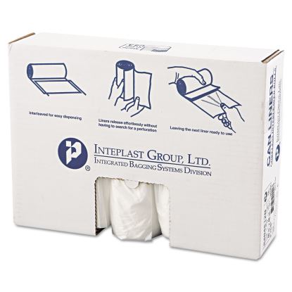 High-Density Interleaved Commercial Can Liners, 45 gal, 12 microns, 40" x 48", Clear, 250/Carton1