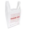 "Thank You" Handled T-Shirt Bag, 0.167 bbl, 12.5 microns, 11.5" x 21", White, 900/Carton2