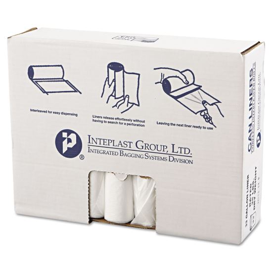 High-Density Commercial Can Liners Value Pack, 33 gal, 11 microns, 33" x 39", Clear, 500/Carton1
