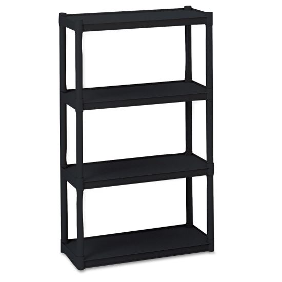 Rough n Ready Open Storage System, Four-Shelf, Injection-Molded Polypropylene, 32 x 13 x 54, Black1