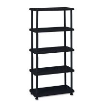 Rough n Ready Open Storage System, Five-Shelf, Blow-Molded HDPE, 36 x 18 x 74, Black1