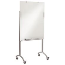 Clarity Mobile Easel with Integrated Glass Marker Board, 36 x 48 x 72, Steel1