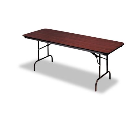 OfficeWorks Commercial Wood-Laminate Folding Table, Rectangular Top, 60 x 30 x 29, Mahogany1