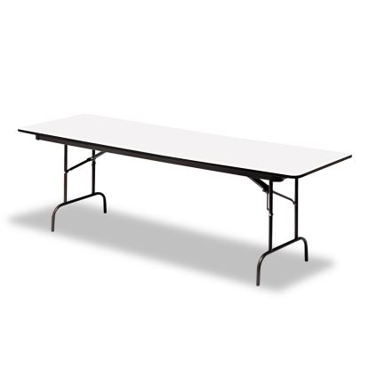 OfficeWorks Commercial Wood-Laminate Folding Table, Rectangular Top, 72 x 30 x 29, Gray/Charcoal1