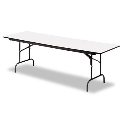OfficeWorks Commercial Wood-Laminate Folding Table, Rectangular Top, 96 x 30 x 29, Gray/Charcoal1