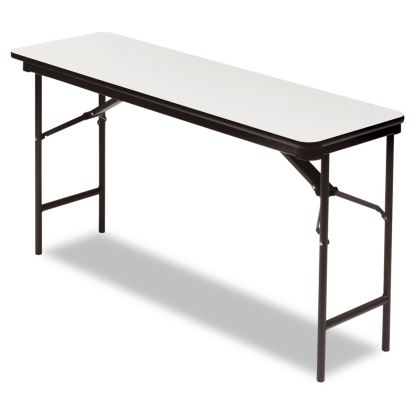OfficeWorks Commercial Wood-Laminate Folding Table, Rectangular Top, 60 x 18 x 29, Gray/Charcoal1