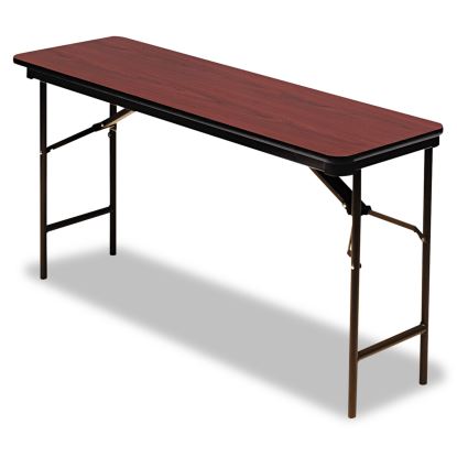 OfficeWorks Commercial Wood-Laminate Folding Table, Rectangular Top, 72 x 18 x 29, Mahogany1