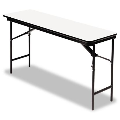 OfficeWorks Commercial Wood-Laminate Folding Table, Rectangular Top, 72 x 18 x 29, Gray/Charcoal1
