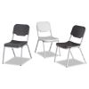 Rough n Ready Stack Chair, Supports Up to 500 lb, Black Seat/Back, Silver Base, 4/Carton2