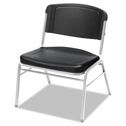 Rough n Ready Wide-Format Big and Tall Stack Chair, Supports Up to 500 lb, Black Seat/Back, Silver Base, 4/Carton1