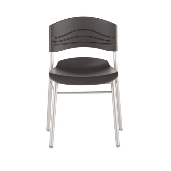 CafeWorks Chair, Supports Up to 225 lb, Graphite Seat/Back, Silver Base, 2/Carton1