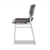 CafeWorks Chair, Supports Up to 225 lb, Graphite Seat/Back, Silver Base, 2/Carton2