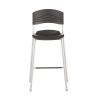 CafeWorks Stool, Supports Up to 225 lb, Graphite Seat/Back, Silver Base1