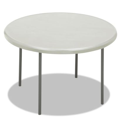 IndestrucTable Classic Folding Table, Round Top, 200 lb Capacity, 48" dia x 29"h, Platinum1